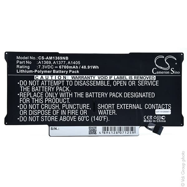 NX - Batterie ordinateur portable compatible Apple 7.3V 6700mAh
