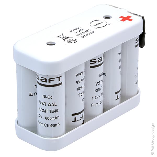 NX - Batterie NiCd 10xVST AA 10S1P HT ST2 12V 800mAh FASTON 6.3mm(+) 4.8mm(-)