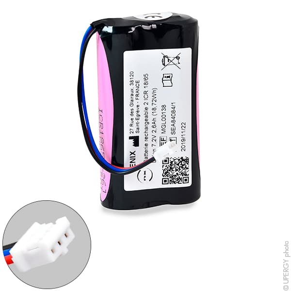 NX - Batterie médicale rechargeable Frésénius VOLUMAT AGILIA 7.2V 3.5Ah JST