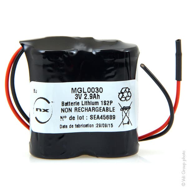 NX - Batterie lithium 2x CR123 NX 1S2P ST1 3V 2.9Ah Flying Leads