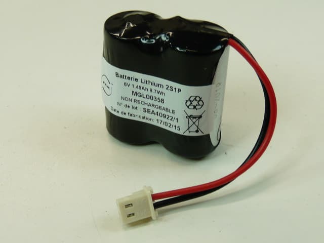 NX - Batterie lithium 2x CR123 2S1P ST1 6V 1.6Ah 5264
