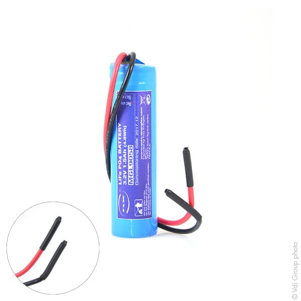 NX - Batterie Lithium Fer Phosphate 1S1P IFR18650 + PCM (4.8Wh) + fils AWG20 3.2V 1.5Ah