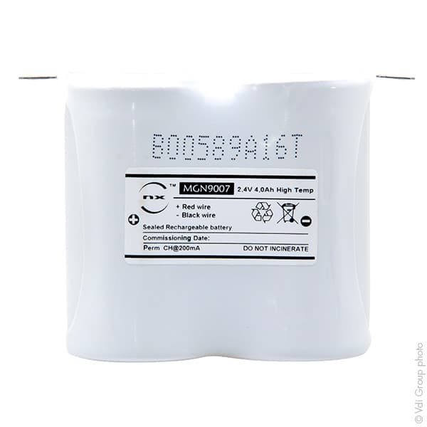 NX - Batterie eclairage secours 2xD ST1 Faston 4.8mm 2.4V 4Ah
