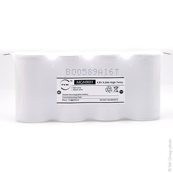 NX - Batterie eclairage secours 4xD ST1 Faston 4.8mm 4.8V 4Ah
