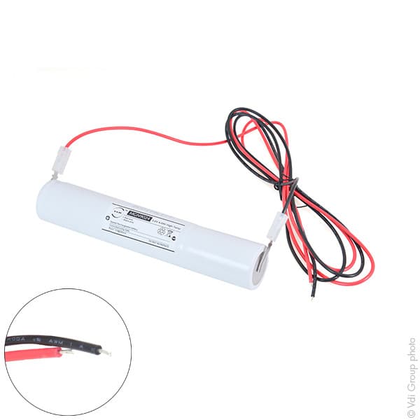NX - Batterie eclairage secours 3xD ST4 + fils  3.6V 4Ah