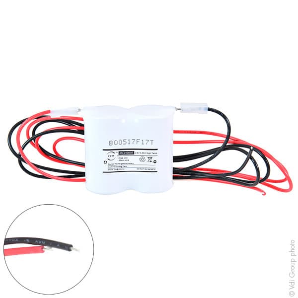 NX - Batterie eclairage secours 2xD ST1 + fils 2.4V 4Ah