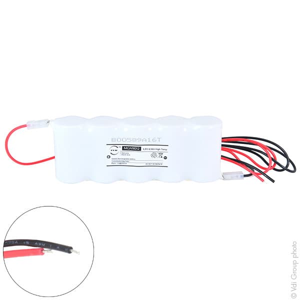 NX - Batterie eclairage secours 5xD ST1 + fils 6V 4Ah
