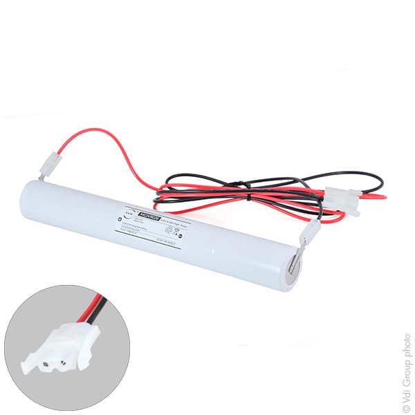 NX - Batterie eclairage secours 4xD ST4 + support + AMP 4.8V 4Ah