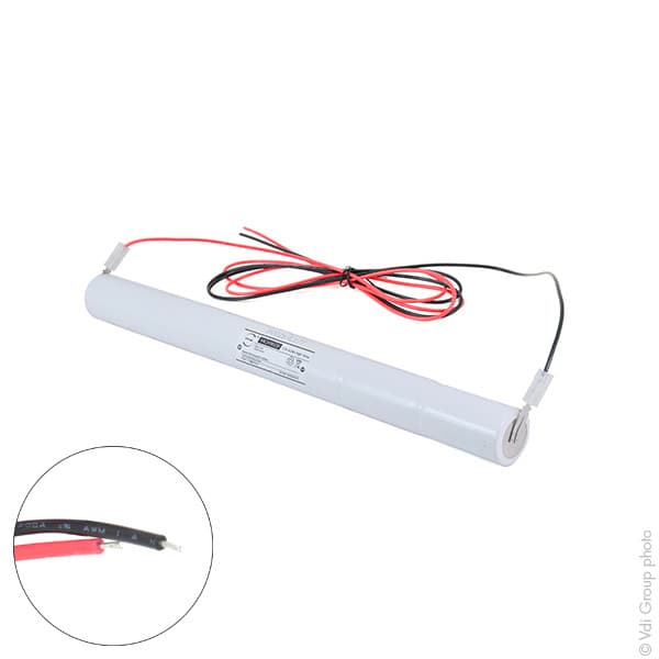 NX - Batterie eclairage secours 6xD ST4 + support + fils 7.2V 4Ah