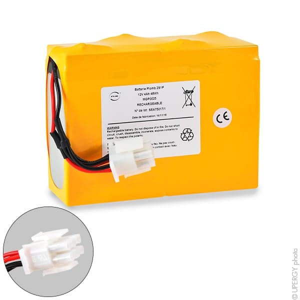 NX - Batterie médicale rechargeable Philips / HP Codemaster M1758 12V 4Ah AMP
