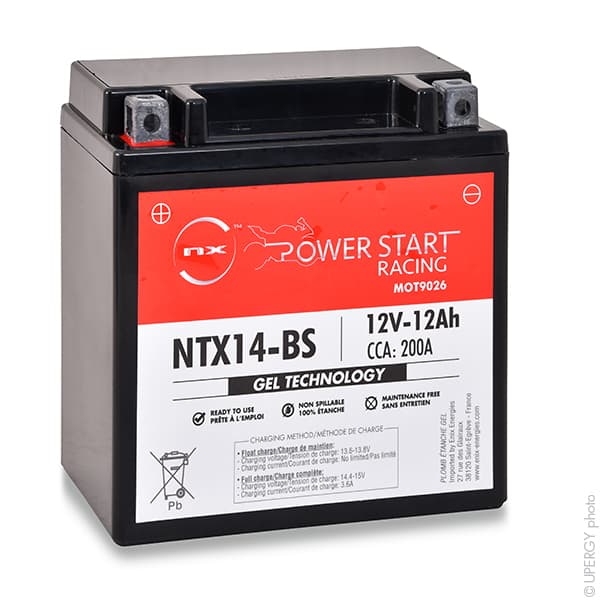NX - Batterie moto Gel YTX14-BS / FTX14-BS / NTX14-BS 12V 12Ah