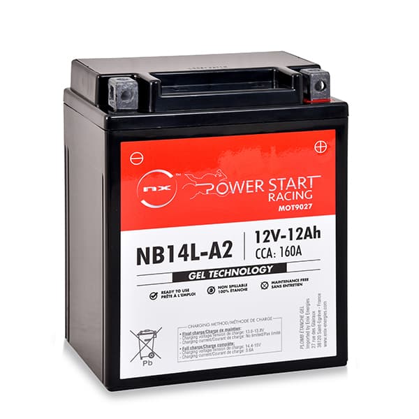 NX - Batterie moto Gel YB14L-A2 / FB14L-A2 / 12N14-3A 12V 12Ah