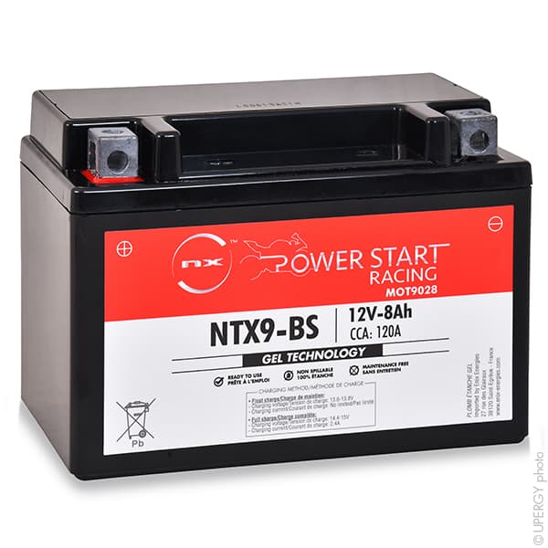 NX - Batterie moto Gel YTX9-BS / FTX9-BS / WP9BS 12V 8Ah