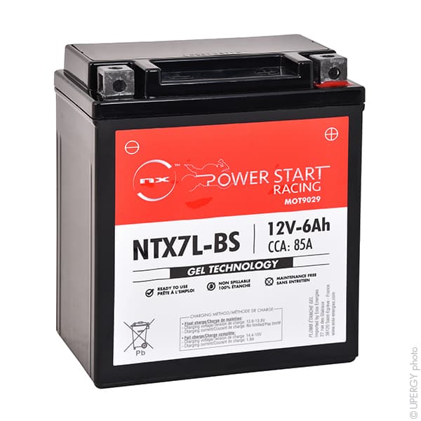 NX - Batterie moto Gel YTX7L-BS / FTX7L-BS / NTX7L-BS 12V 6Ah