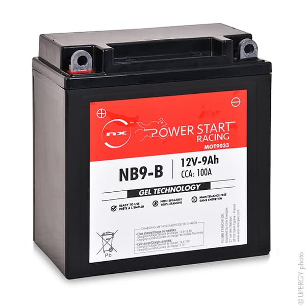 NX - Batterie moto Gel YB9-B / 12N9-4B-1 / NB9-B 12V 9Ah