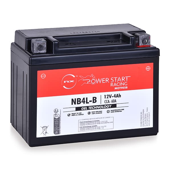 NX - Batterie moto Gel NB4L-B / YB4L-B / YB4L-A 12V 4Ah