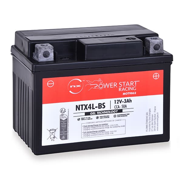 NX - Batterie moto Gel NTX4L-BS / YTX4L-BS 12V 3Ah