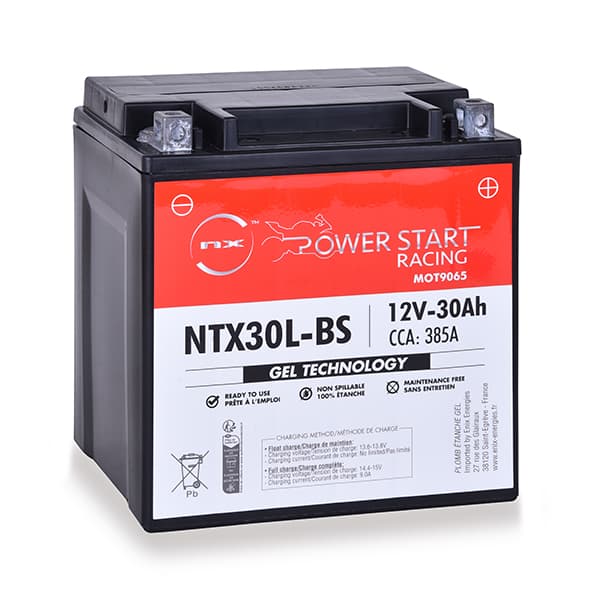 NX - Batterie moto Gel NTX30L-BS / YTX30L-BS / YIX30L-BS 12V 30Ah