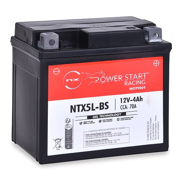 NX - Batterie moto Gel NTX5L-BS / YTX5L-BS 12V 4Ah