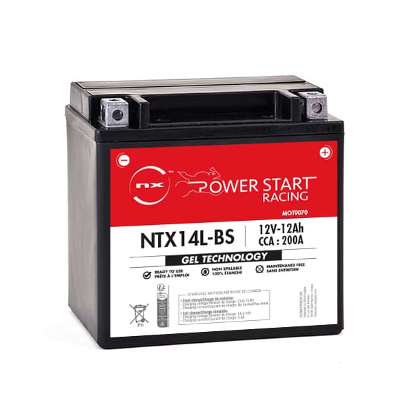 NX - Batterie moto Gel NTX14L-BS / YTX14L-BS / YTX16L 12V 12Ah