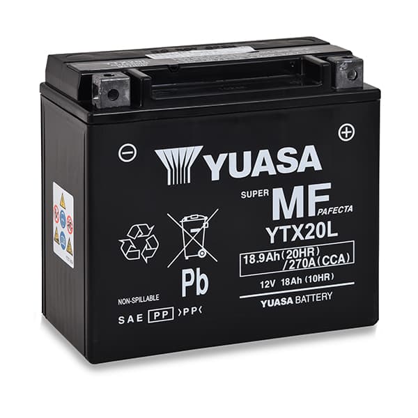 Yuasa - Batterie moto YUASA YTX20L-BS 12V 18Ah