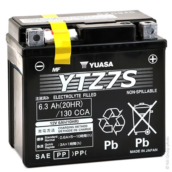 Yuasa - Batterie moto YUASA YTZ7S 12V 6Ah