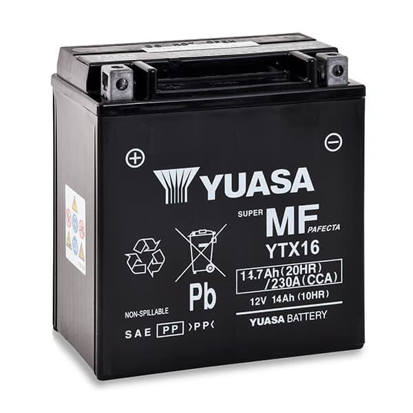 Yuasa - Batterie moto YUASA YTX16-BS 12V 14Ah