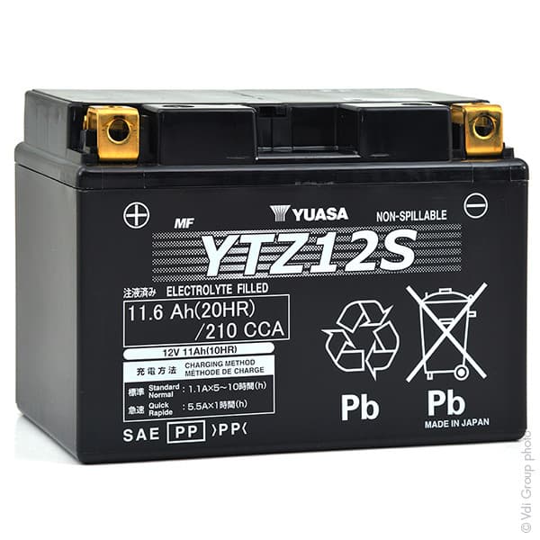 Yuasa - Batterie moto YUASA YTZ12S 12V 11Ah
