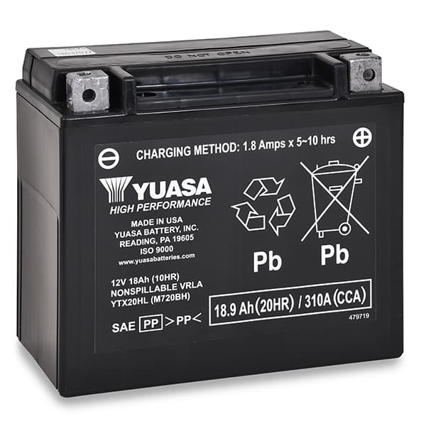 Yuasa - Batterie moto YUASA YTX20HL-BS 12V 18Ah