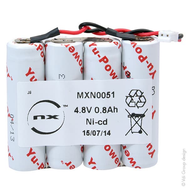 NX - Batterie eclairage secours 4x AA HT 4S1P ST1 4.8V 800mAh JST