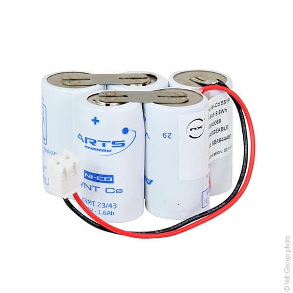 NX - Batterie eclairage secours 5 x SC 5S1P ST7 F100 6V 1.6Ah JST