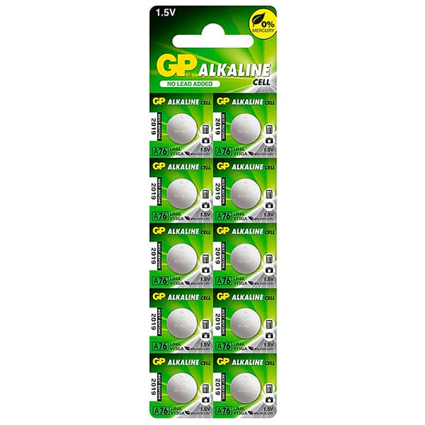 GP - Pile bouton alcaline LR44 A76 1.5V 110mAh
