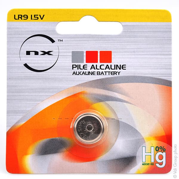NX - Pile bouton alcaline blister LR9 NX - 0% Hg 1.5V 190mAh