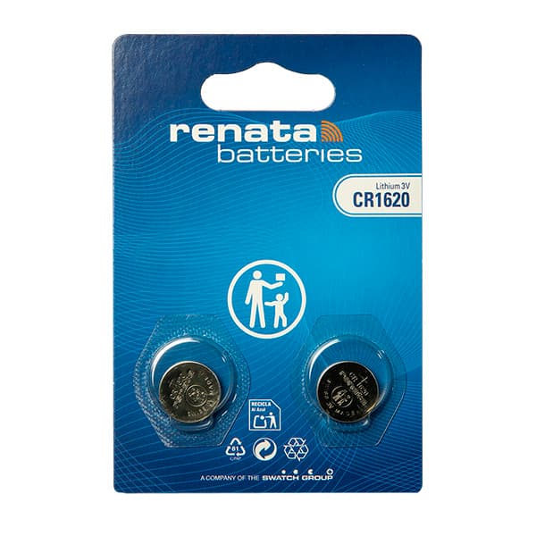 Renata / Swatch Group - Pile bouton lithium blister x2 CR1620 RENATA 3V 68mAh