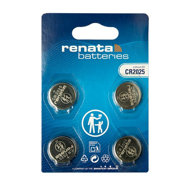 Renata / Swatch Group - Pile bouton lithium blister x4 CR2025 MFR RENATA 3V 160mAh