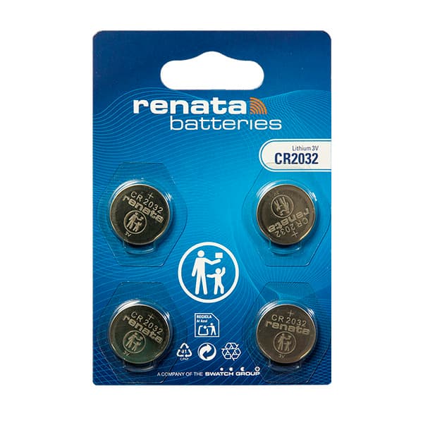 Renata / Swatch Group - Pile bouton lithium blister x4 CR2032 MFR RENATA 3V 260mAh