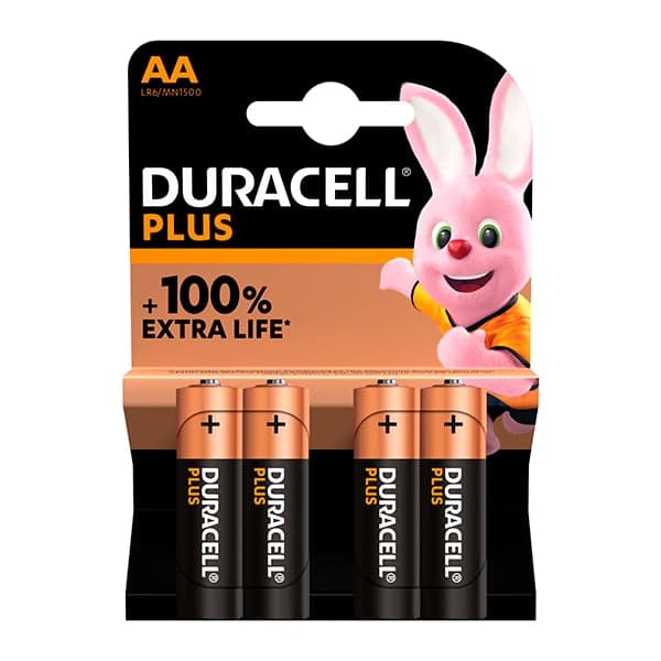 Duracell - Pile alcaline blister x4 Duracell Plus 100%  LR6 - AA 1.5V 2700mAh