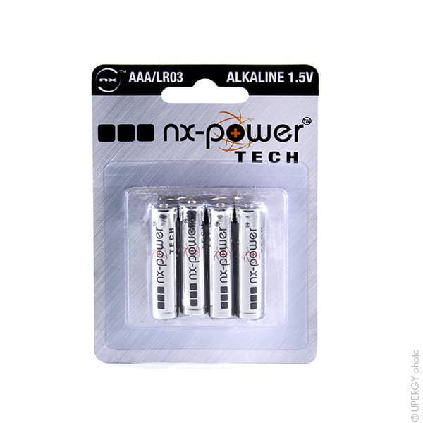 NX - Pile alcaline blister x4 LR03 - AAA Nx-Power Tech 1.5V 1.46Ah