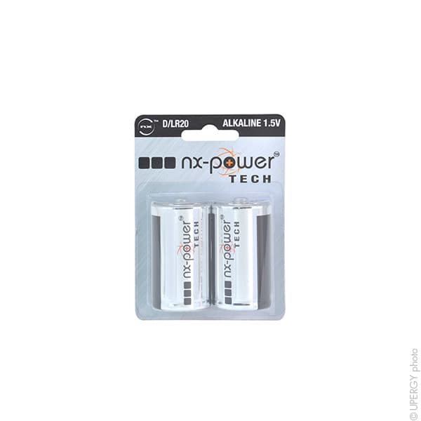 NX - Pile alcaline blister x2 LR20 - D Nx-Power Tech 1.5V 18.4Ah