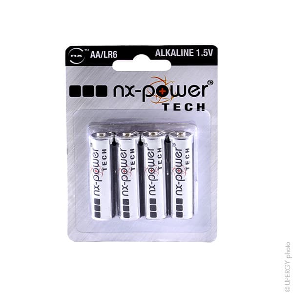 NX - Pile alcaline blister x4 LR6 - AA Nx-Power Tech 1.5V 3.4Ah