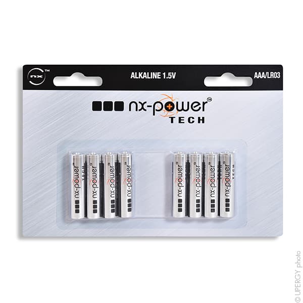 NX - Pile alcaline blister x8 LR03 - AAA Nx-Power Tech 1.5V 1.46Ah