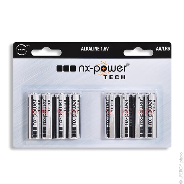 NX - Pile alcaline blister x8 LR6 - AA Nx-Power Tech 1.5V 3.4Ah