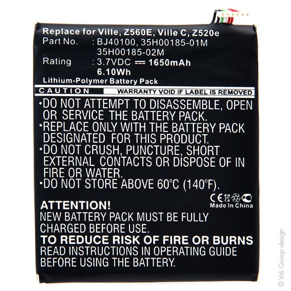 NX - Batterie téléphone, smartphone, GSM 3.7V 1650mAh