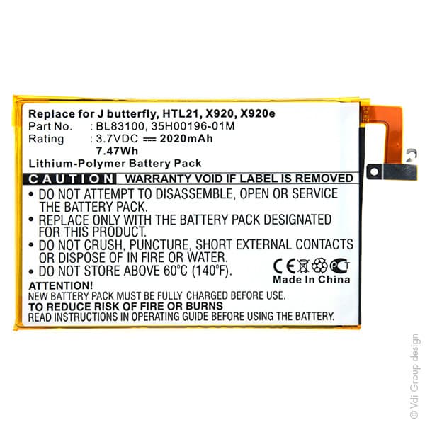 NX - Batterie téléphone, smartphone, GSM 3.7V 2020mAh