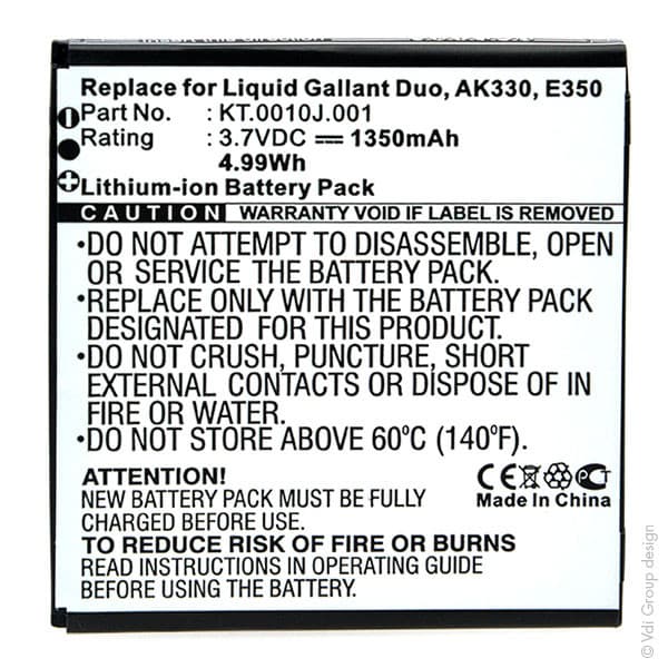 NX - Batterie téléphone, smartphone, GSM 3.7V 1350mAh