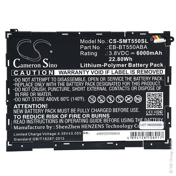 NX - Batterie tablette 3.8V 6000mAh