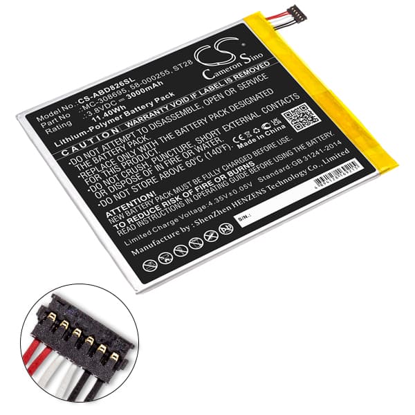 NX - Batterie tablette compatible Amazon 3.8V 3000mAh