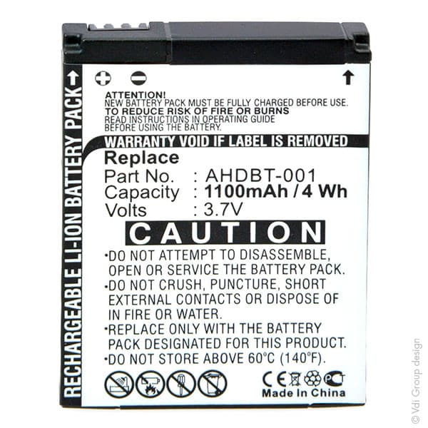 NX - Batterie  photo - caméra pour GoPro 3.7V 1100mAh