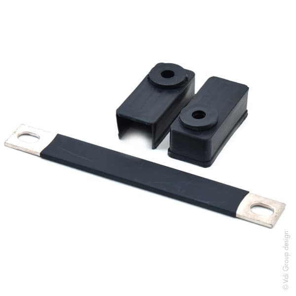 Yuasa - Barrette de connexion + 2 caches bornes pour batt inférieure à 30Ah