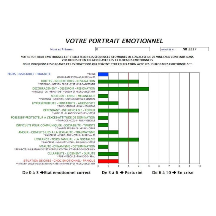 Bilan urinaire Emotionnel